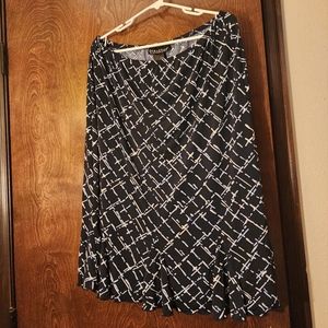 Black skirt with blue and white designs